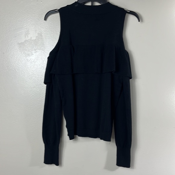 Sofia Jeans Sweater Women's Size L Black Cold Shoulder Long Sleeves - Picture 2 of 9